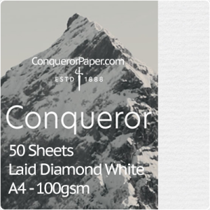 SMALL PACK - TINT:DiamondWhite, FINISH:Laid, PAPER:100gsm, SIZE:A4-210x297mm, QTY:50Sheets, WATERMARK:Yes 